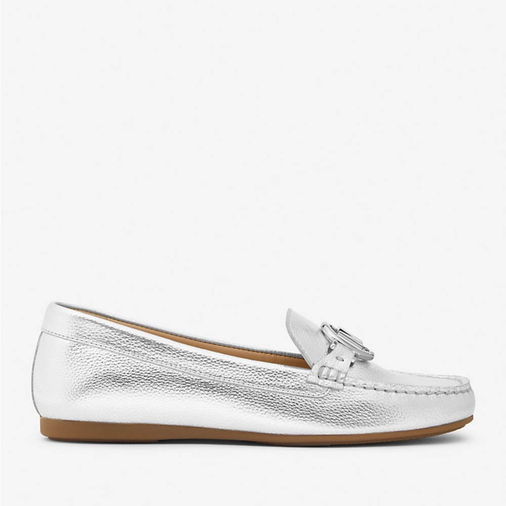 Michael Kors Fulton Metallic Silver Loafers NWT - Picture 2 of 3